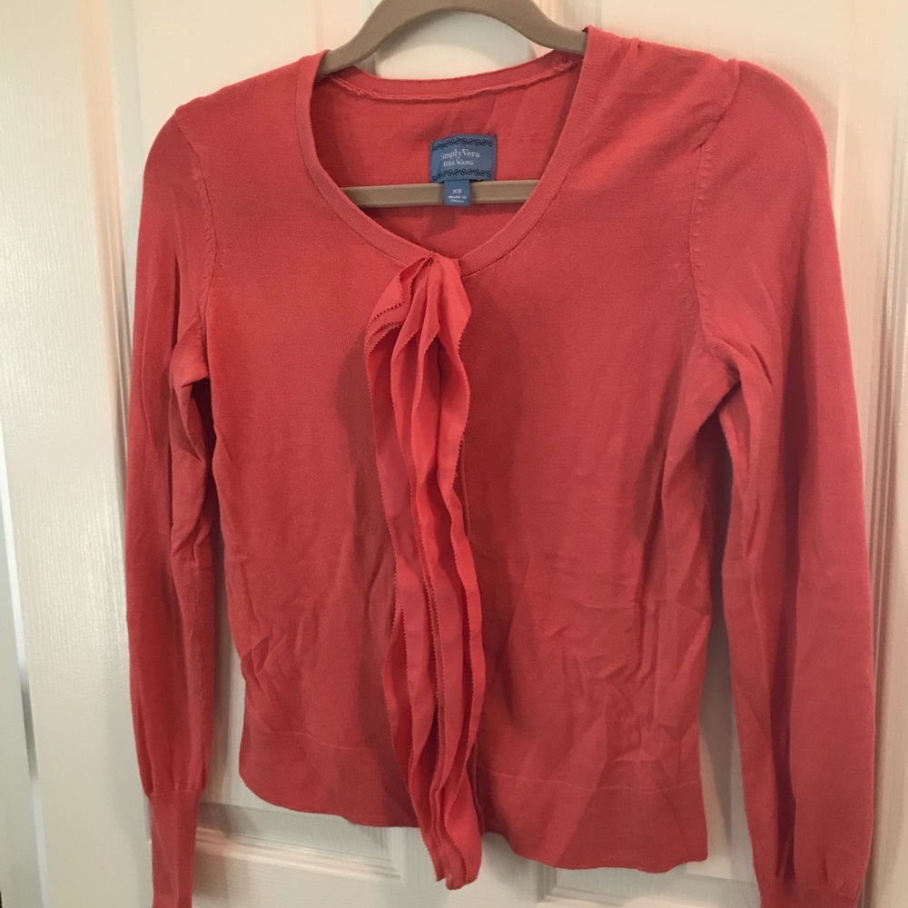 XS Vera Wang Peach cardigan sweater